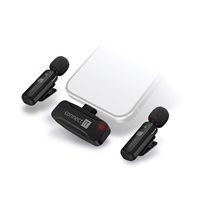 CONNECT IT Mikrofon ClipMic, 2x Bezdrátový Lavalier mikrofón s přijímačem, Lightning konektor, černá