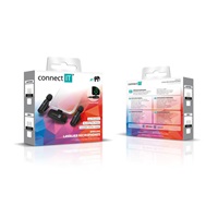 CONNECT IT Mikrofon ClipMic, 2x Bezdrátový Lavalier mikrofón s přijímačem, Lightning konektor, černá