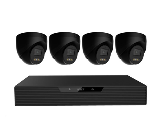 N85P4 HOME NVR PoE recorder + 4x black camera, 3K+ (5 MPx) resolution, set