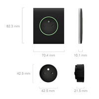 Ajax  CenterCover (smart) - Středový kryt zásuvky, horizontální, slonová kost