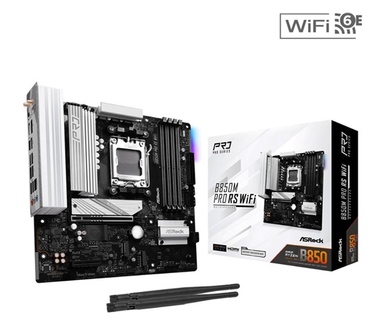 ASRock MB Sc AM5 B850M PRO RS WIFI, AMD B850, 4xDDR5, 1xDP, 1xHDMI, WiFi, mATX
