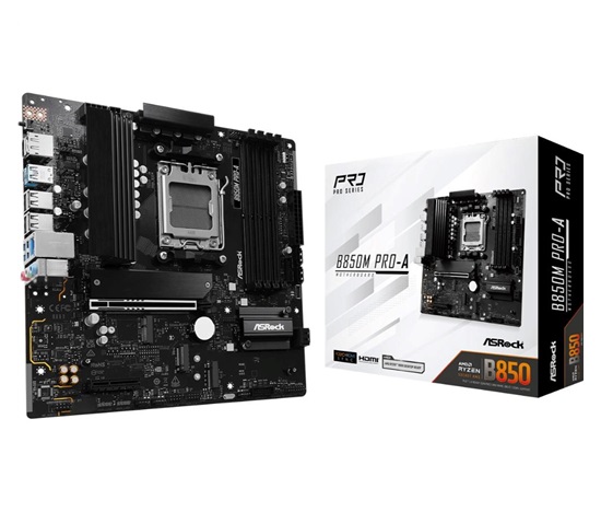 ASRock MB Sc AM5 B850M PRO-A, AMD B850, 4xDDR5, 1xDP, 1xHDMI, mATX