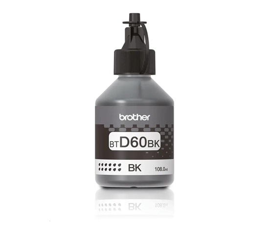 BAZAR - BROTHER INK BT-D60BK black pro T4xx, T5xx, T7xx, T9xx cca 6000 stránek, bezpigmentový - INKTANK - Poškozený obal