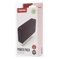 Hama Colour 20, powerbanka 20000 mAh, 3 A, výstup: USB-C, USB-A, slivková ( povidlová )