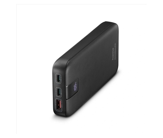 Hama PD 10 powerbanka, 10000 mAh, PD, Qualcomm, 3 výstupy: 2x USB-C, 1x USB-A, LED displej