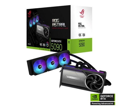 ASUS VGA NVIDIA GeForce RTX 5090 ROG ASTRAL LC 32GB OC, 32GB GDDR7, 3xDP, 2xHDMI