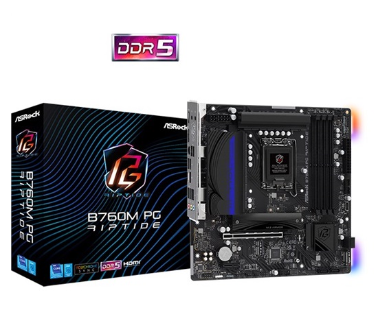 BAZAR - ASRock MB Sc LGA1700 B760M PG RIPTIDE, Intel B760, 4xDDR5, 1xDP, 1xHDMI, mATX - Po opravě (Bez příšlušenství)