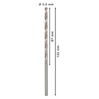 Bosch vrták do kovu PRO Metal HSS-G dlouhý, 5 × 87 × 132 mm, 5 ks