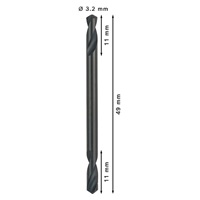 Bosch oboustranný vrták do kovu PRO Metal HSS-G, 3,2 × 11 × 49 mm, 10 ks