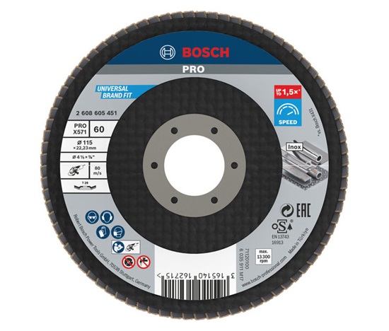 Bosch lamelový brusný kotouč PRO X571, 115 mm, G60