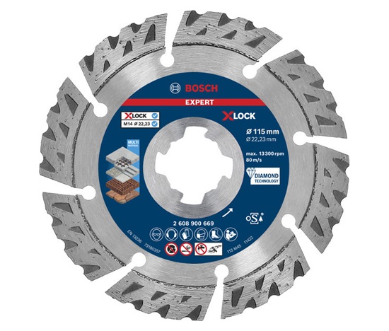 Bosch diamantový dělicí kotouč EXPERT MultiMaterial X-LOCK 115 × 22,23 × 2,4 × 12 mm