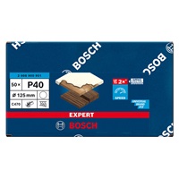 Bosch brusné papíry EXPERT C470 bez otvorů pro úhlové brusky a vrtačky 125 mm, P40 50 ks