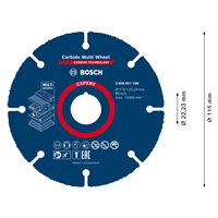 Bosch řezné kotouče EXPERT Carbide Multi Wheel 115 mm, 22,23 mm