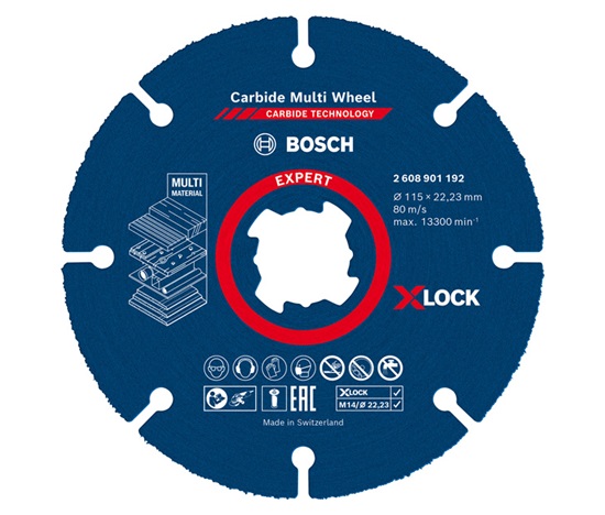 Bosch víceúčelové řezné kotouče EXPERT Carbide Multi Wheel X-LOCK 115 mm, 22,23 mm