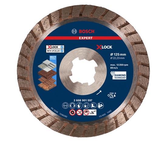 Bosch diamantový řezací kotouč EXPERT MultiMaterial X-LOCK 125 × 22,23 × 2,4 × 12 mm