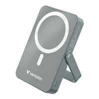 VERBATIM Powerbanka Charge 'n' Go, Magnetická, 10000 mAh, USB-C, Stojánek, Šedá