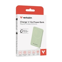 VERBATIM Powerbanka Charge 'n' Go Essentials, Magnetická, 10000 mAh, USB-C, Zelená