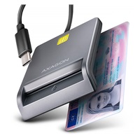 AXAGON CRE-SM3TC, USB-C FlatReader čtečka kontaktních karet Smart card (eObčanka), kabel 1.2m