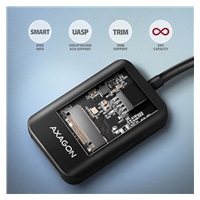 AXAGON ADM2-AM USB-A 10Gbps - M.2 NVMe & SATA SSD adaptér, kabel USB-A 10cm