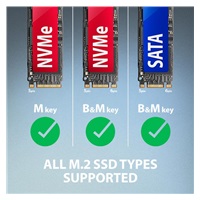 AXAGON ADM2-AM USB-A 10Gbps - M.2 NVMe & SATA SSD adaptér, kabel USB-A 10cm