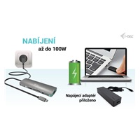 i-tec USB-C Metal Nano Docking Station 4K HDMI LAN with Power Delivery 100 W + Charger 100W