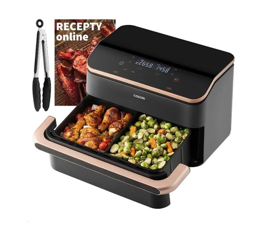 BAZAR - Cosori TF101S Dual blaze TwinFry 10l hozkovzdušná fritéza - Poškozený obal (Komplet)