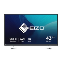 EIZO MT 43" EV4340X-BK FlexScan, IPS, 3840x2160, 350nit, 1000:1, 5ms, USB-C, DisplayPort, USB, HDMI, Repro, Černý