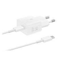 Samsung síťová nabíječka EP-T2510XWE + kabel USB-C, 25W, bílá