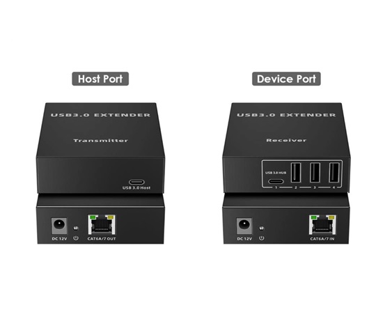 PremiumCord 4-port USB 3.0 extender po Cat5/Cat5e/Cat6 do 100m