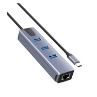 PremiumCord Adapter USB-C na Gigabit 10/100/1000Mbps + 3x USB3.2 konektor