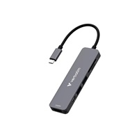 VERBATIM Dokovací stanice USB-C, 6v1, HDMI, USB-C PD, USB 3.0, USB 2.0, SD a microSD, šedá