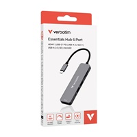 VERBATIM Dokovací stanice USB-C, 6v1, HDMI, USB-C PD, USB 3.0, USB 2.0, SD a microSD, šedá
