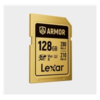 Lexar SDXC ARMOR Gold UHS-II U3, Stainless Steel, IP68 R280/W210 (V60) 128GB