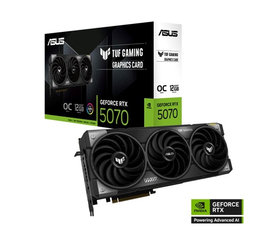 ASUS VGA NVIDIA GeForce RTX 5070 TUF GAMING 12GB OC, 12GB GDDR7, 3xDP, 1xHDMI