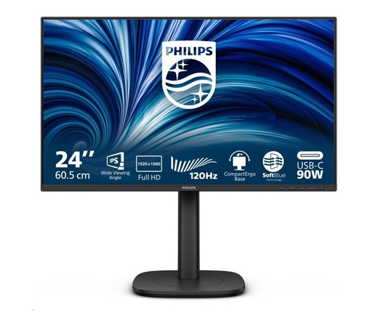 Philips MT 23,8" 24B2U3301 - 1920x1080,IPS,120Hz,HDMI,DP,USBhub,USB-C,RJ45,Repro,Pivot