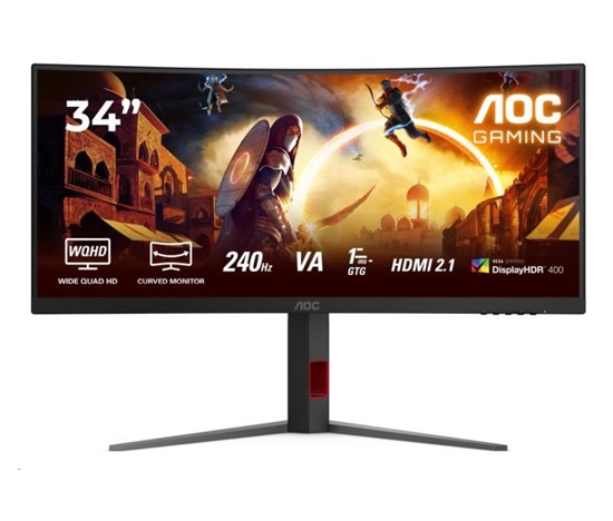 AOC MT 34" CU34G4Z - 3440x1440,VA,240Hz,2xHDMI,DP,USBhub,Pivot,Zakřivený