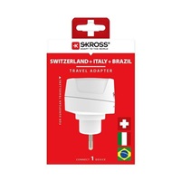 SKROSS cestovní adaptér pro použití v Brazílii, Itálii a Švýcarsku, typ J/N/L