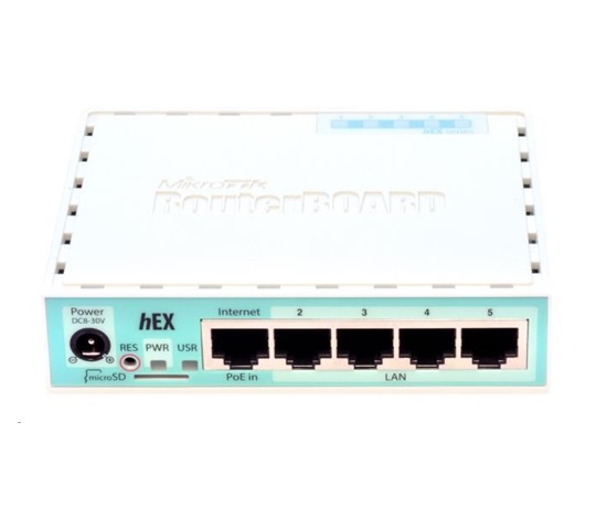 BAZAR - MikroTik RouterBOARD hEX, 880MHz dual-core CPU, 256MB RAM, 5x LAN, USB, microSD slot, vč. L4 licence - Po opravě