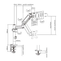 BAZAR - GEMBIRD Držák monitoru na stůl MA-DA1P-01, naklápěcí, až do 32” a 9kg, černý, poškozený obal