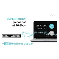 i-tec USB-C Metal Nano 3x Display Dock, 2x HDMI 1x USB-C video, Power Delivery 140W