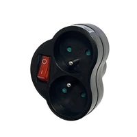 Konnoc DX-R2S rozbočka dvojzásuvka s vypínačem černá