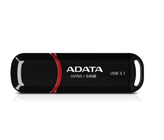 BAZAR - ADATA Flash Disk 64GB UV150, USB 3.1 Dash Drive (R:90/W:20 MB/s) černá - Poškozený obal (Komplet)