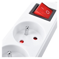 Solight prodlužovací přívod, 3 zásuvky, bílý, 10m, vypínač