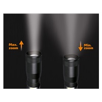 Solight LED kovová svítilna, 150 +60lm, 3W + COB, AA, černá