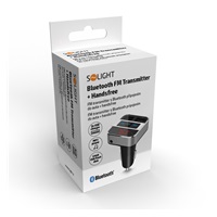 Solight FM transmitter s bluetooth připojením do auta, 2x USB + handsfree