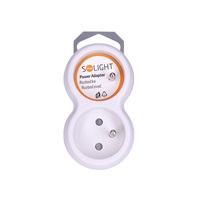 Solight rozbočka, 2x 10A, bílá-šedá