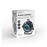 Solight prodlužovací přívod na bubnu, 1 zásuvka, venkovní, 50m gumový kabel, 3x 1,5mm2, IP44