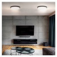 Solight LED osvětlení s dálkovým ovladačem Estela Black, 36W, 2700lm, 30cm, změna chromatičnosti, stmívatelné