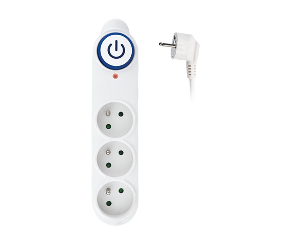 Solight přepěťová ochrana, 3 zásuvky, 1,5m, bílá