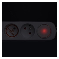 Solight prodlužovací přívod 5 zásuvek, USB A+C nabíječka 12W, 3m, 3 x 1mm2, bílý, vypínač